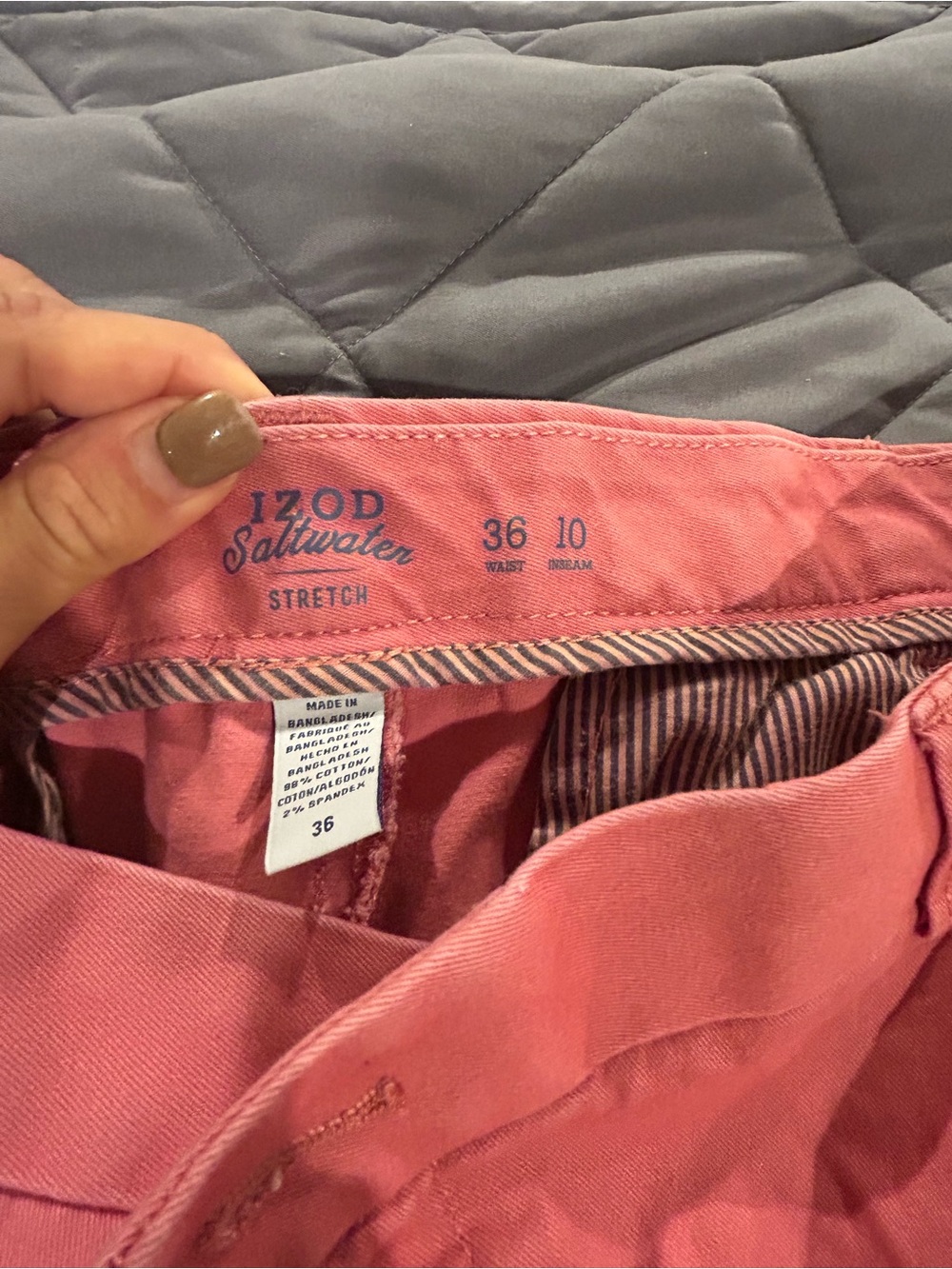 Izod Coral Pink Men's Bermuda Shorts - Picture 2 of 2